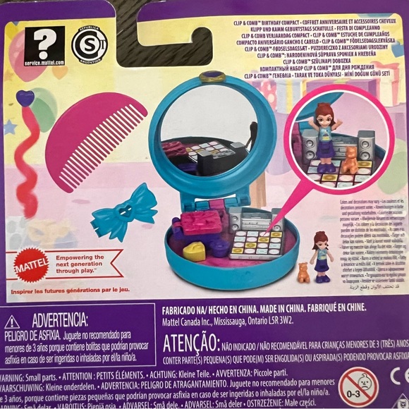 Birthday Polly Pocket w/ compact, comb and hair clip - Picture 3 of 3